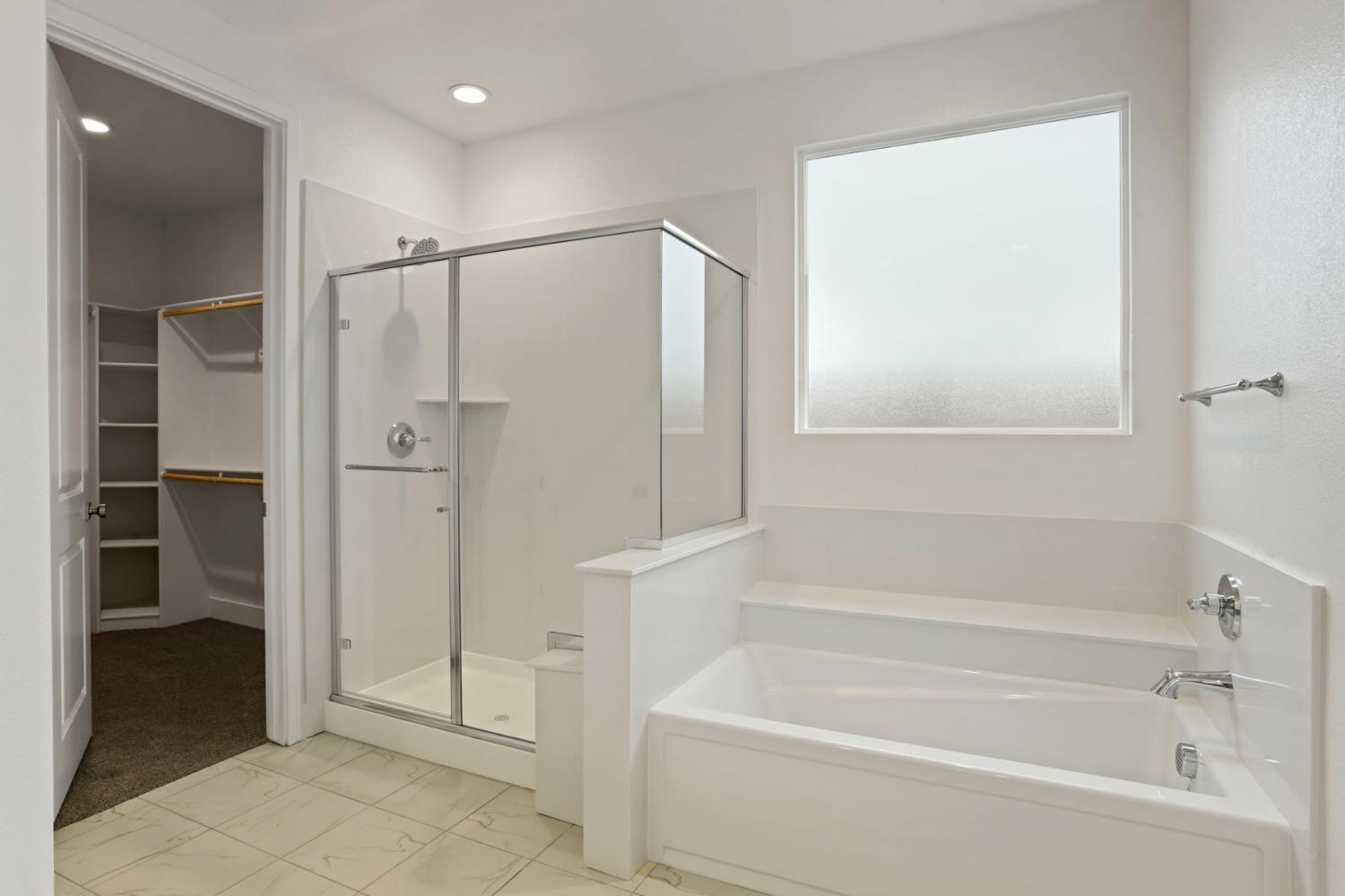 2182 Silk Avenue Manteca, CA 95337 - Photo 19 of 29 Primary soaking tub and shower with seat