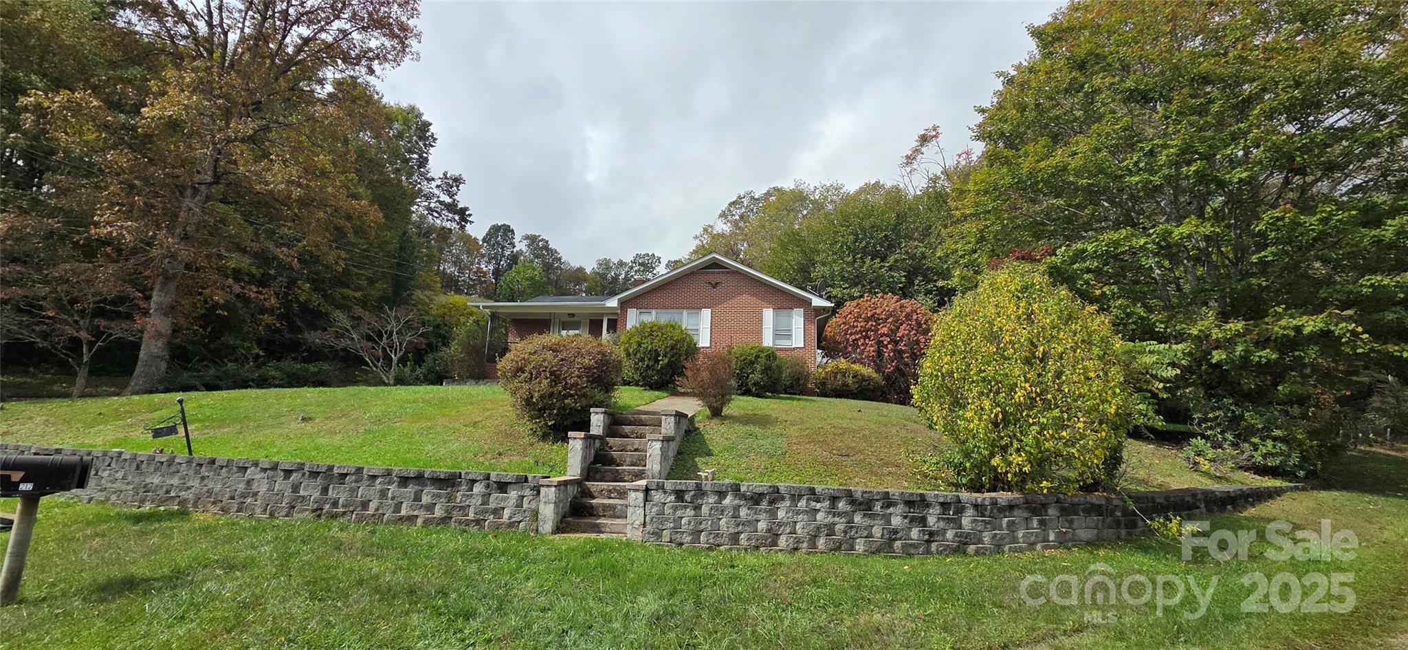 214 Old Dale Road Spruce Pine, NC 28777 - Photo 2 of 42 a view of a house with a big yard plants and large trees