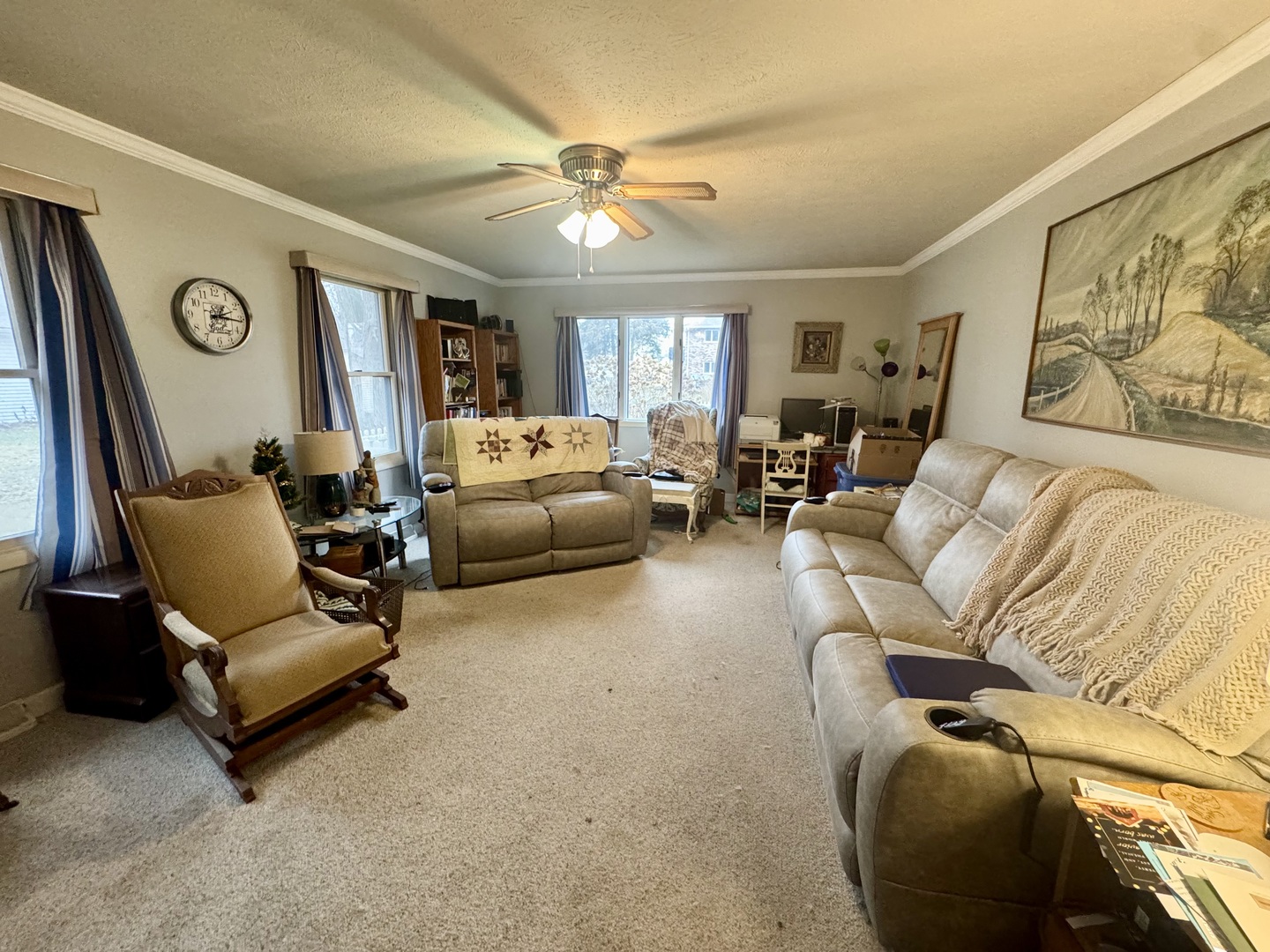 206 East Warren Street Le Roy, IL 61752 - Photo 6 of 18 a living room with furniture and a large window