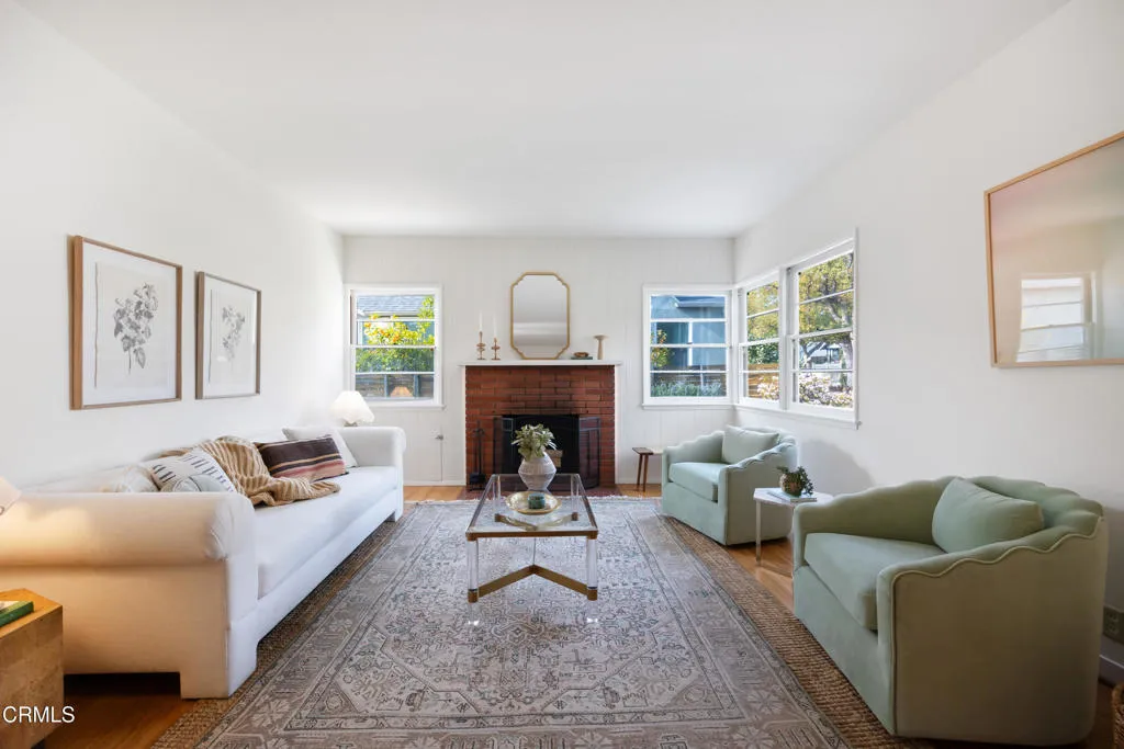 1766 Whitefield Road Pasadena, CA 91104 - Photo 9 of 52 a living room with furniture and a fireplace