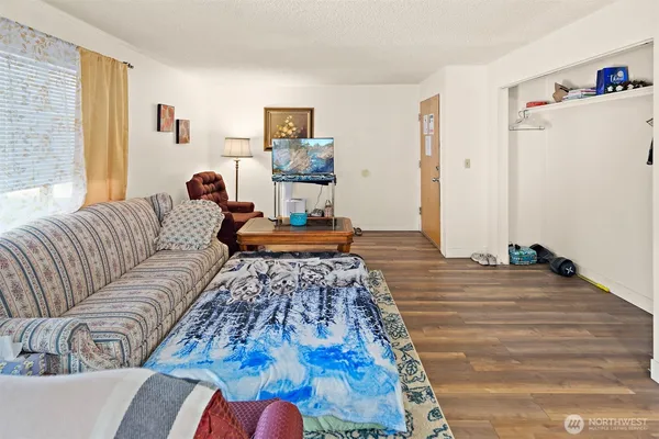 a living room with furniture and a couch