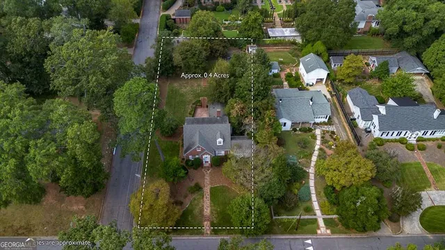 an aerial view of multiple house