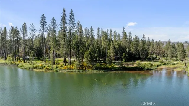 a view of a lake with houses