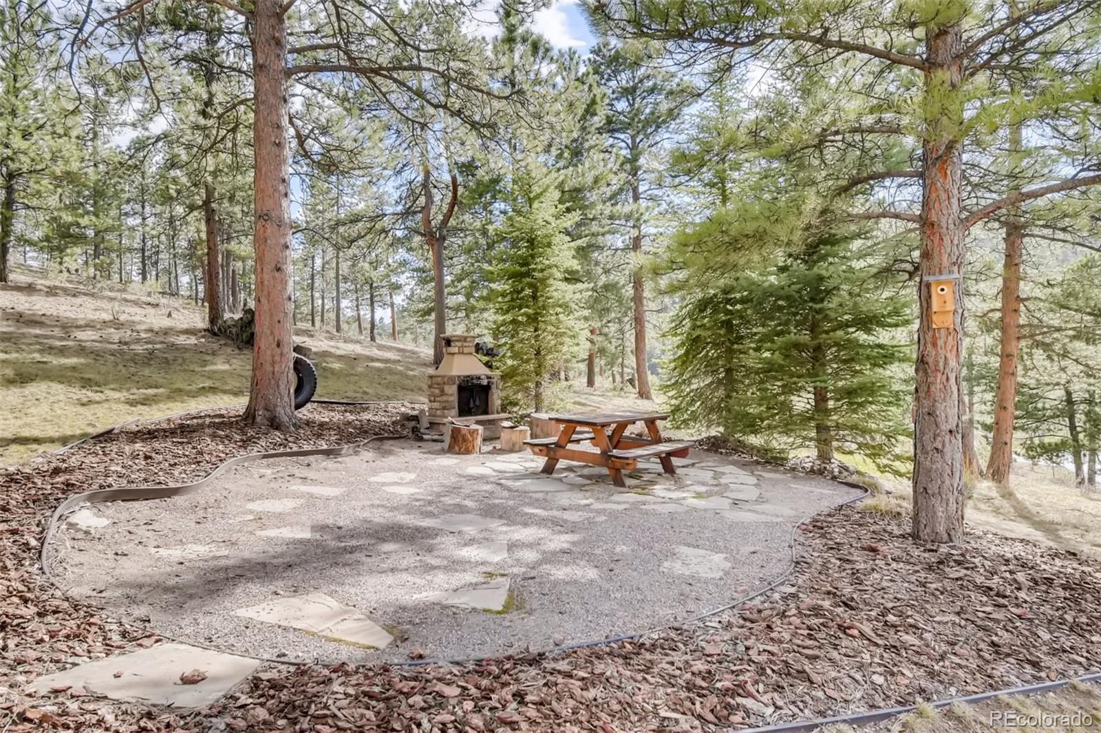 1265 Silver Rock Lane Evergreen, CO 80439 - Photo 31 of 35 a view of a yard with patio