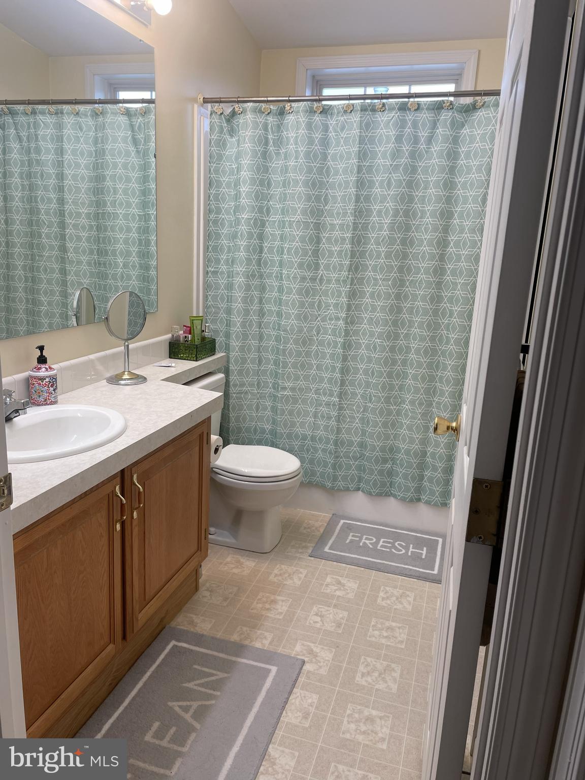 7359 Point Patience Way Elkridge, MD 21075 - Photo 23 of 23 a bathroom with a sink a toilet a mirror and shower curtain