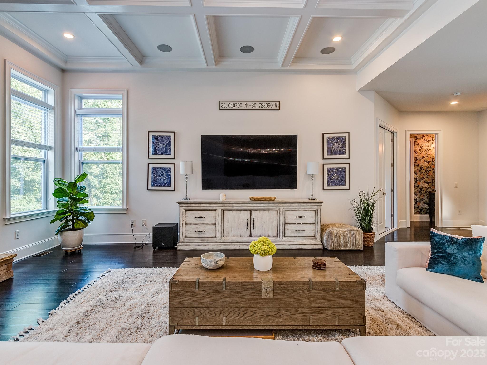 411 Turtleback Ridge Weddington, NC 28104 - Photo 14 of 48 a living room with fireplace furniture and a flat screen tv