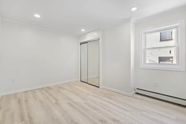 an empty room with a window
