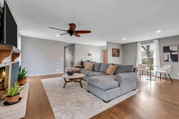 a living room with furniture