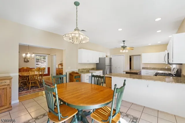 a view of a dining room and livingroom