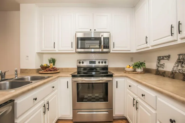 a living room with furniture