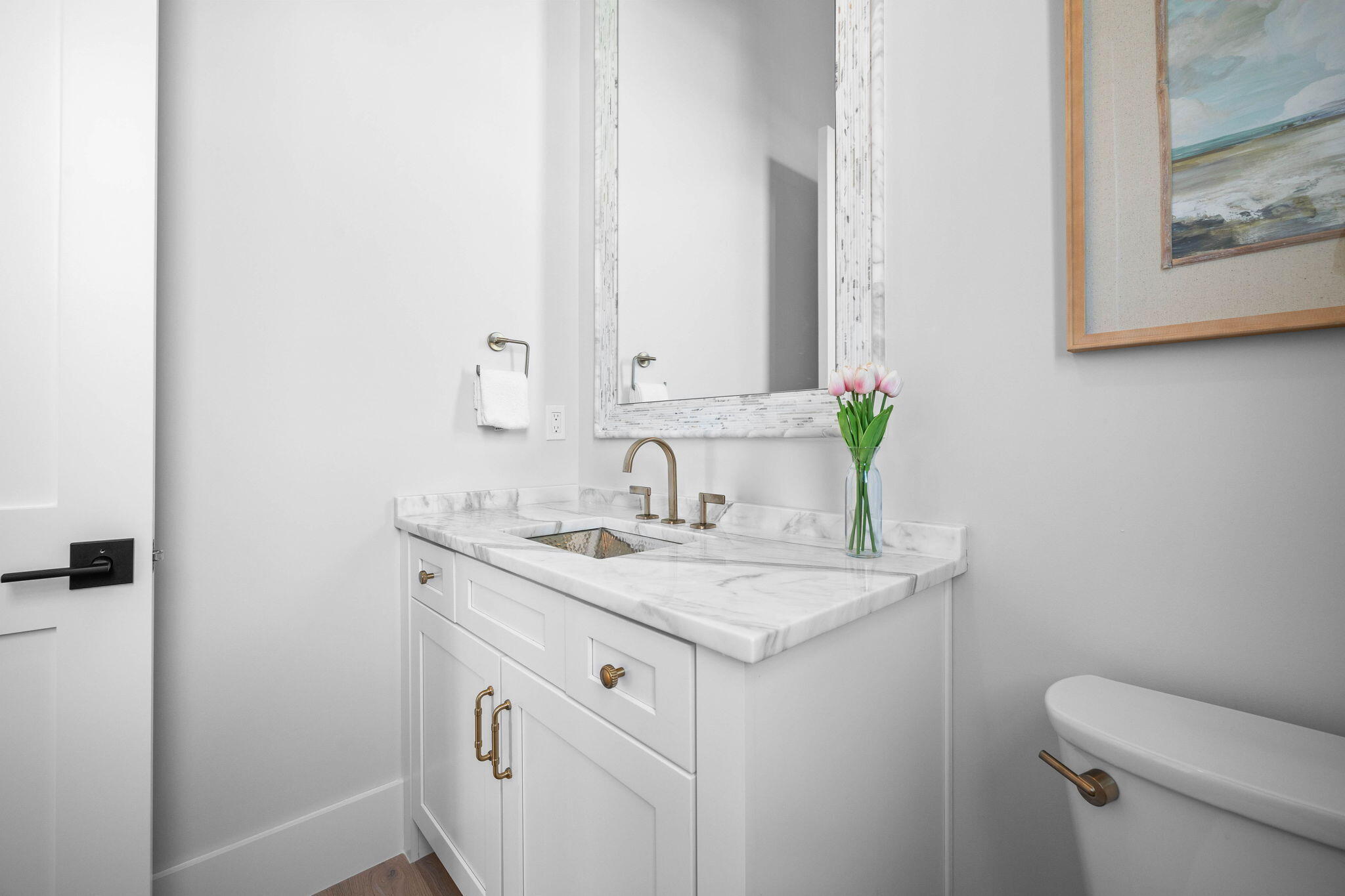 54 Marthas Lane Santa Rosa Beach, FL 32459 - Photo 29 of 59 a bathroom with a granite countertop sink and a toilet