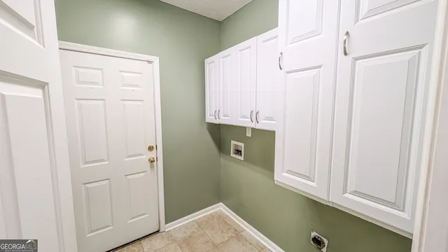 a view of a kitchen cabinets