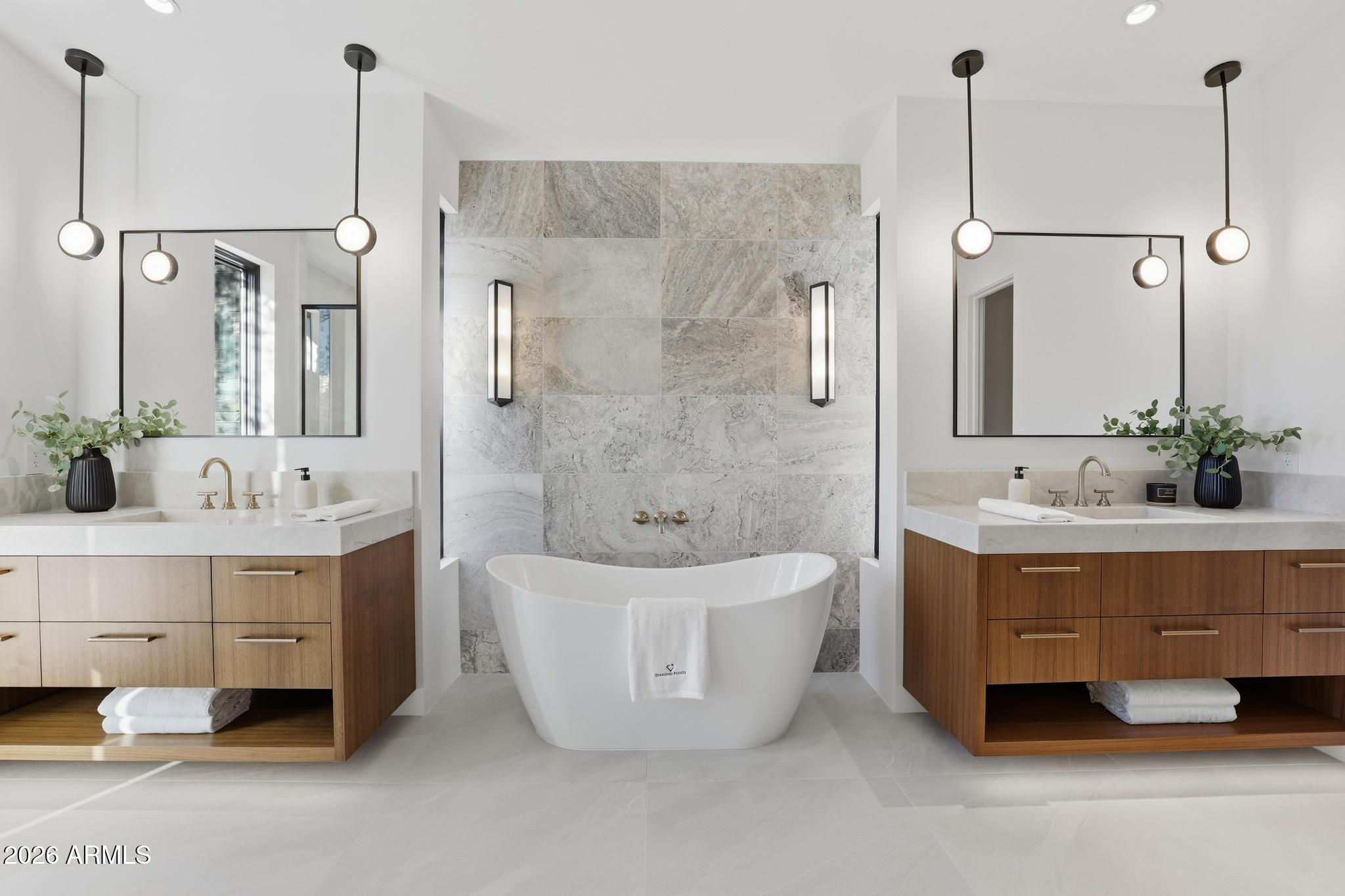 108 South Rim Club Drive Payson, AZ 85541 - Photo 18 of 56 a bathroom with a double vanity sink mirror and bathtub