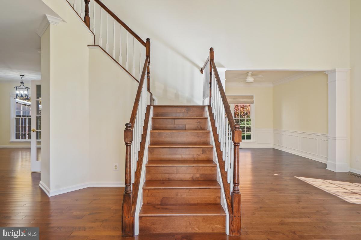 2442 Arctic Fox Way Reston, VA 20191 - Photo 5 of 58 a view of staircase with wooden floor and white walls