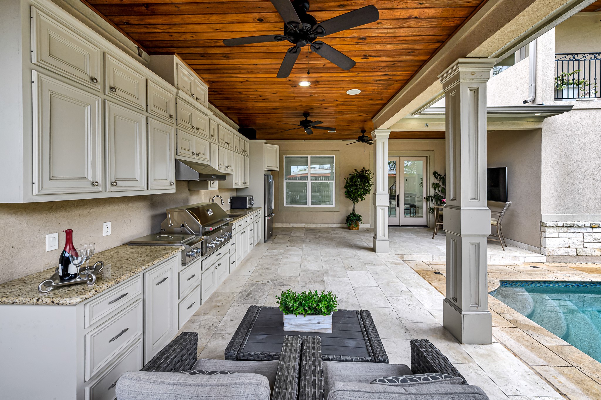 1340 Idylwild Street Houston, TX 77009 - Photo 38 of 42 Tons of storage space, built-in grill, fridge and outdoor ceiling fans. Your personal resort awaits