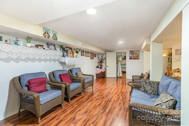 a living room with furniture