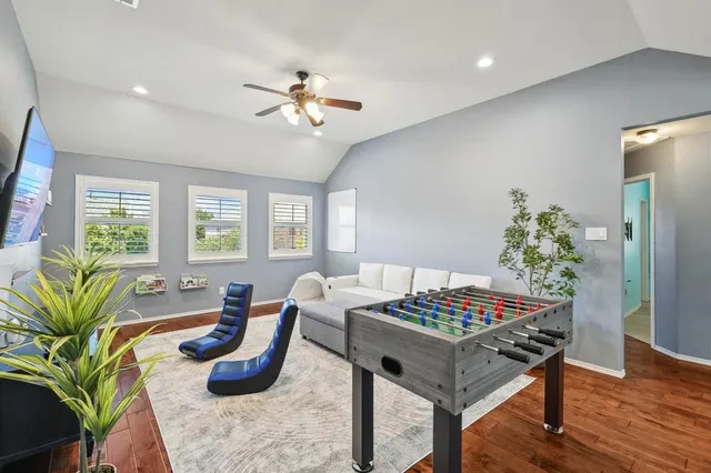 a workspace with furniture and window