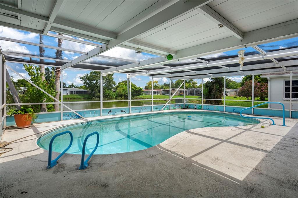 7403 Populus Drive Port Richey, FL 34668 - Photo 44 of 50 a view of a swimming pool with a bench in front of it