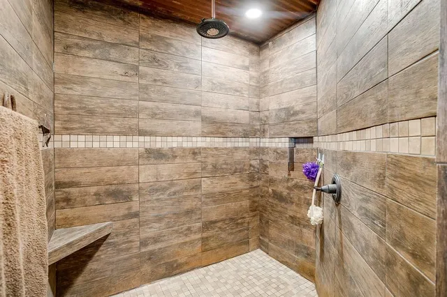a bathroom with a shower