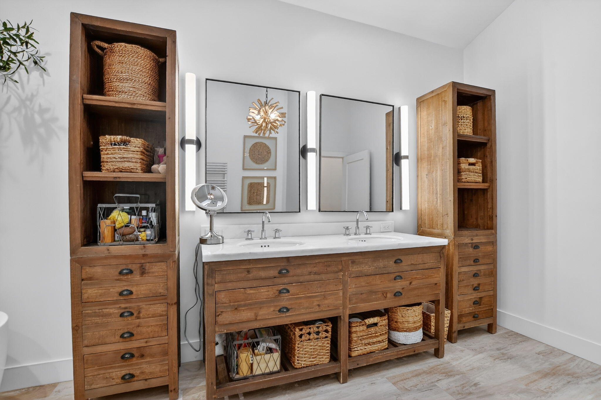 2051 Northwest 56th Street Boca Raton, FL 33496 - Photo 28 of 58 a bathroom with a double vanity sink and a mirror