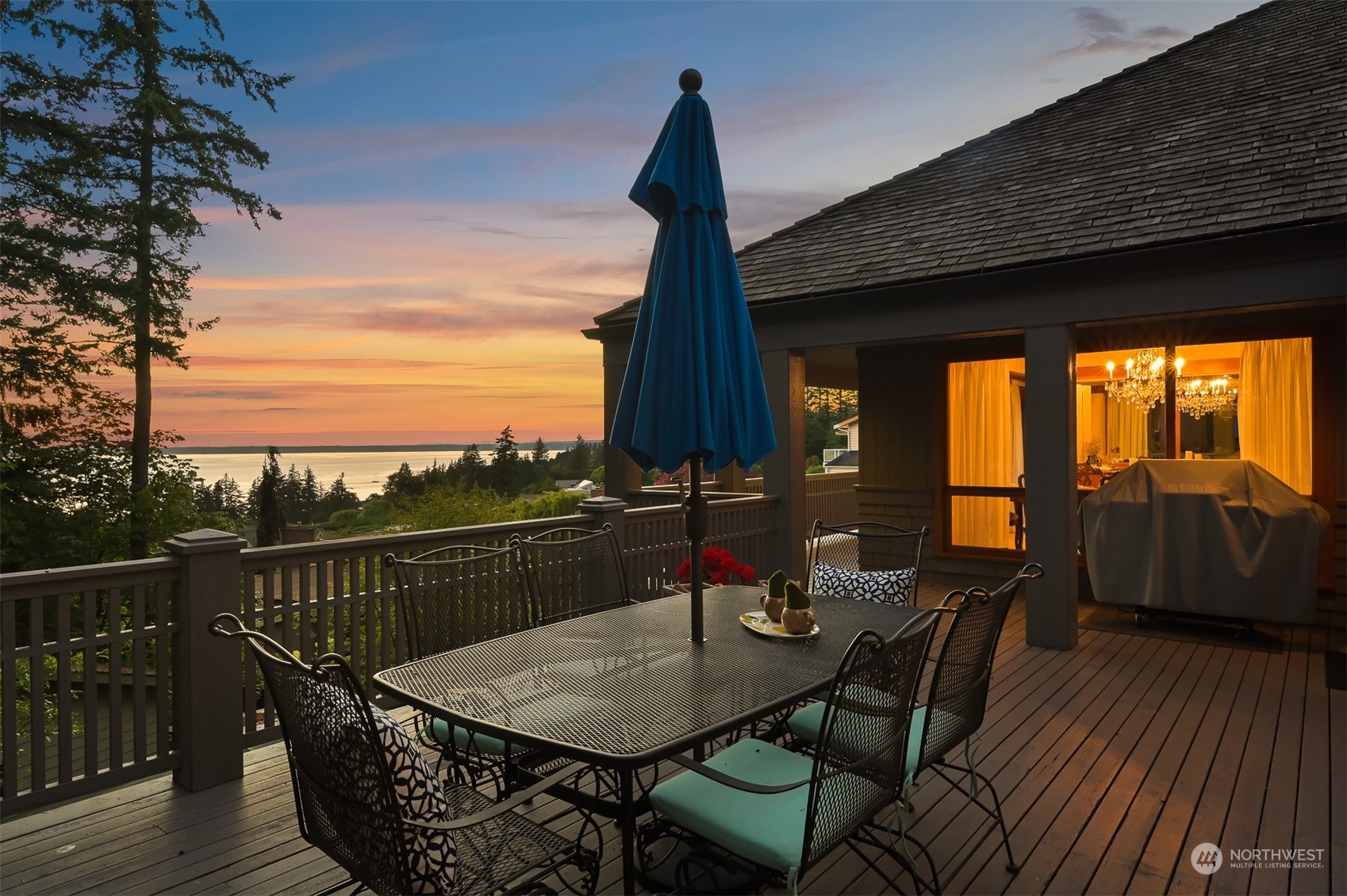 608 Clark Road Bellingham, WA 98225 - Photo 6 of 40 a view of a balcony with furniture and wooden floor