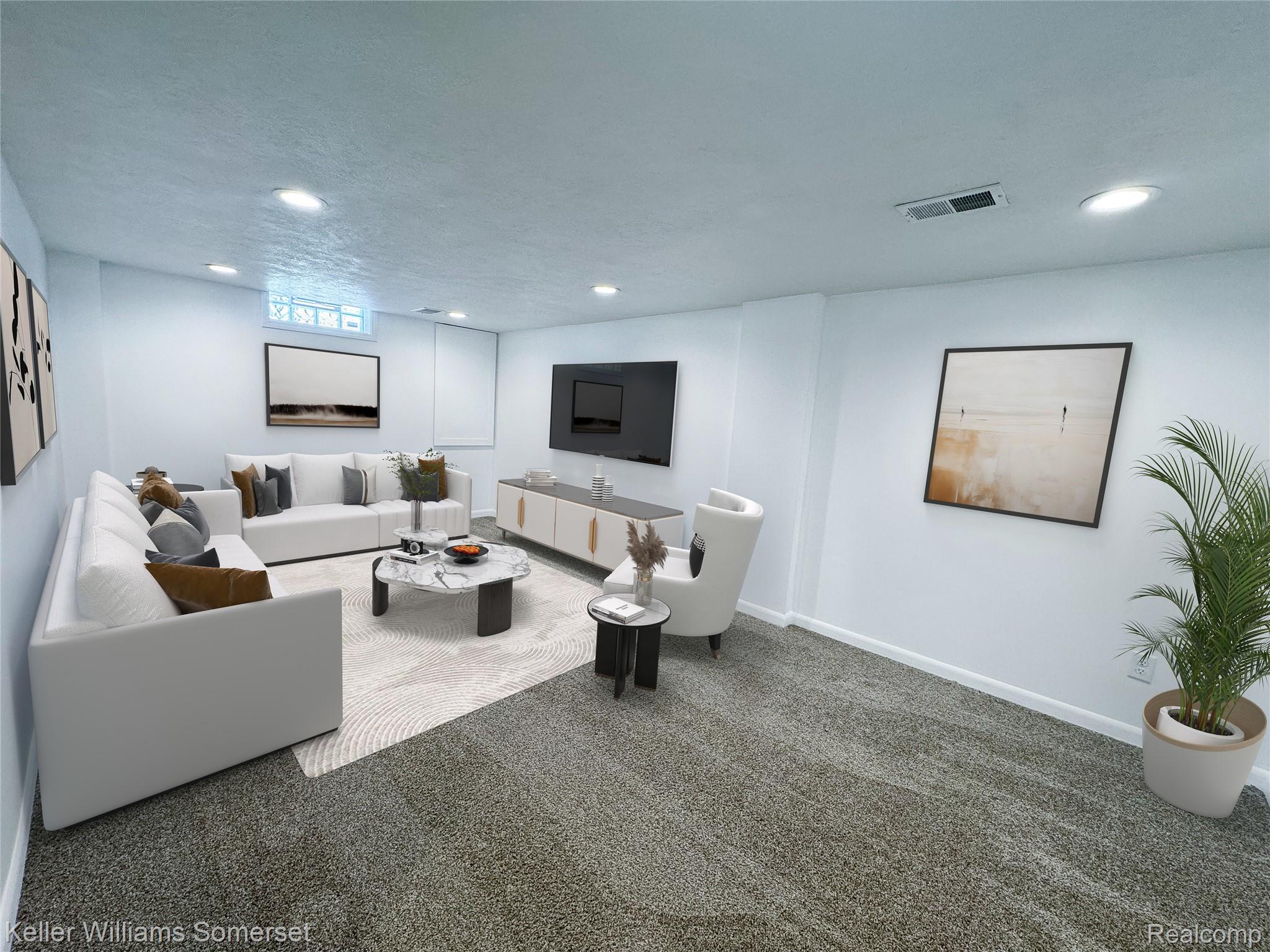 1821 Nazareth Road Kalamazoo, MI 49048 - Photo 14 of 20 Spacious recreational room featuring recessed lighting and wall-to-wall carpeting