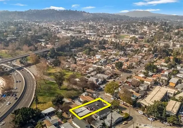 an aerial view of multiple house