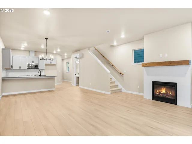 a view of balcony with wooden floor