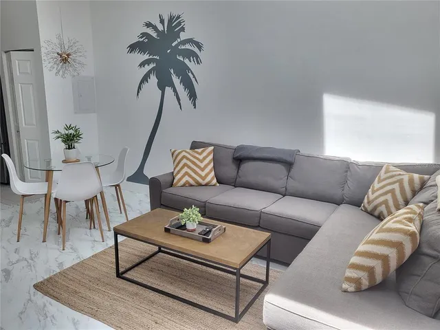 a living room with furniture