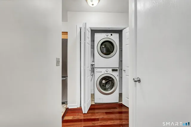a room with a washer and dryer