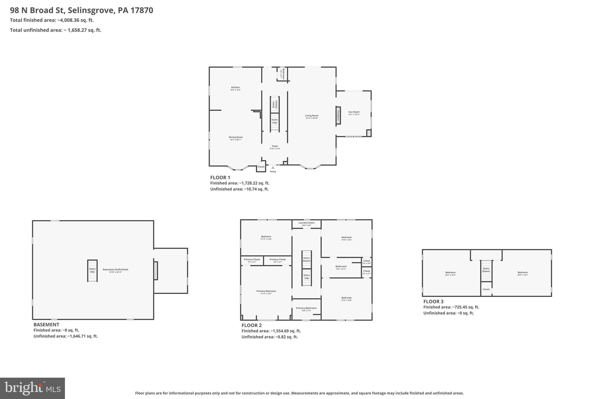 98 Broad Street Selinsgrove, PA 17870 - Photo 59 of 60 floor plan