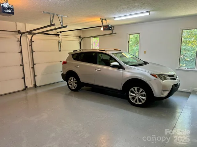 a view of a car in a garage