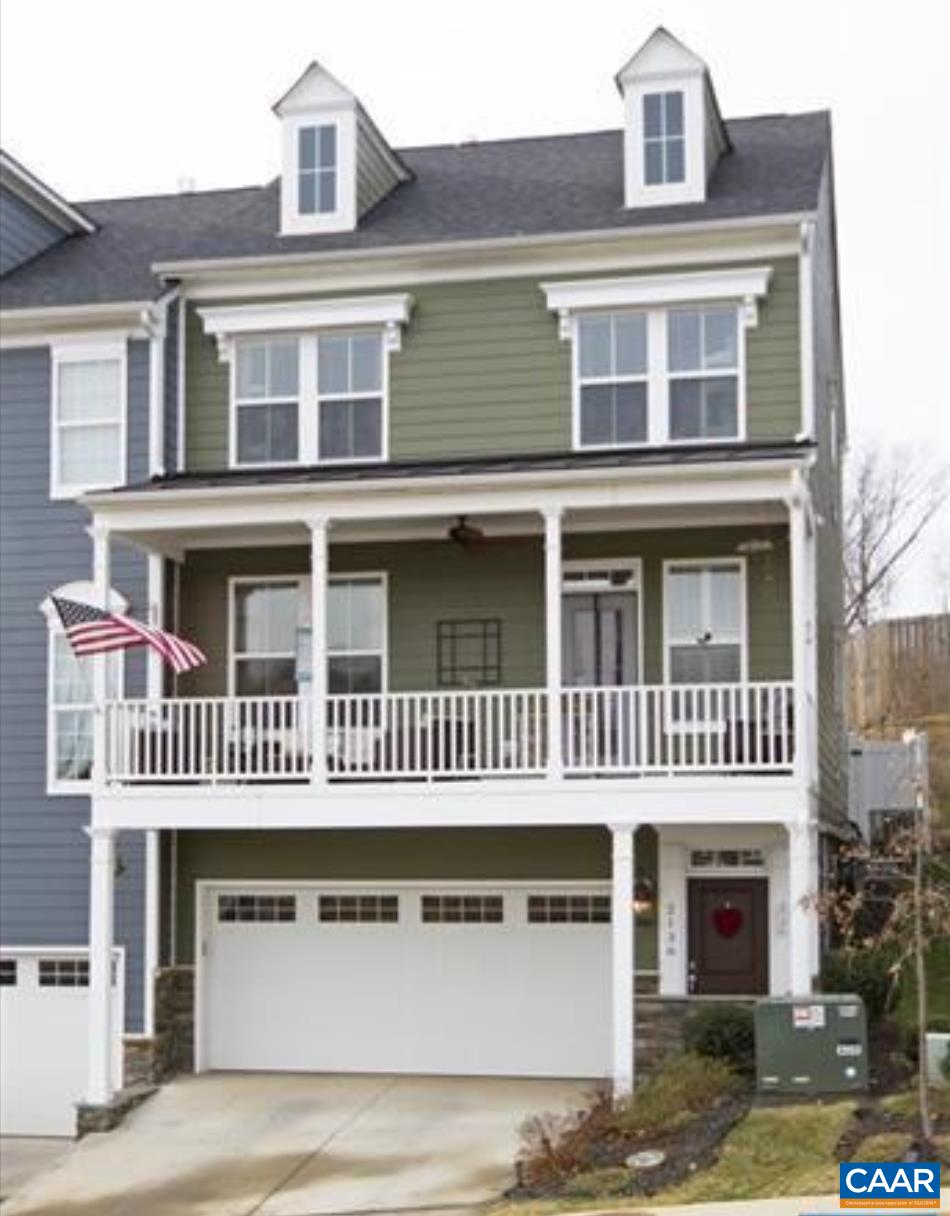 a front view of residential houses