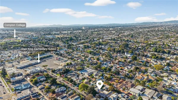 an aerial view of multiple house