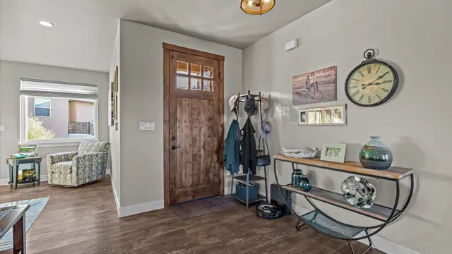 a view of a hallway with elevator