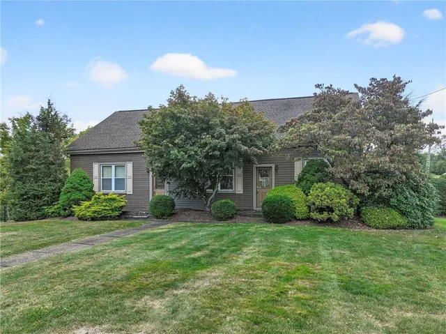 a view of a backyard with plants and a garden