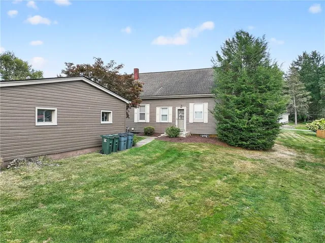 an aerial view of a house
