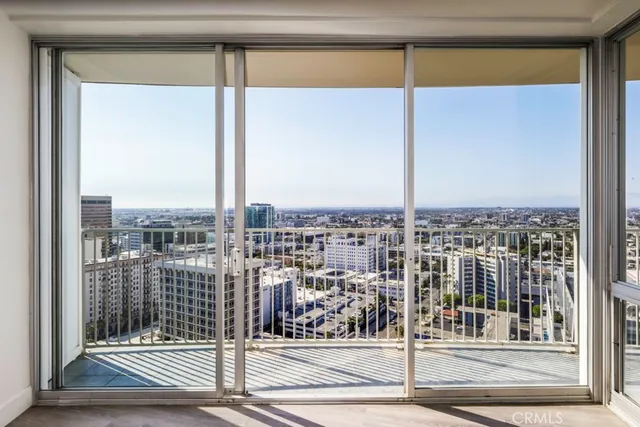 a view of a city from a terrace