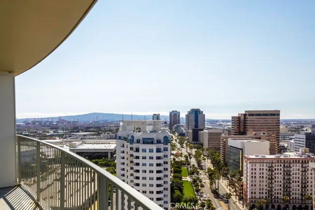 a view of city with tall buildings