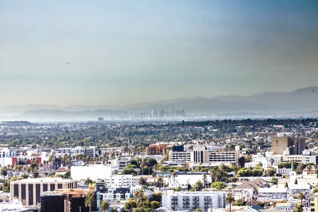 an aerial view of a city