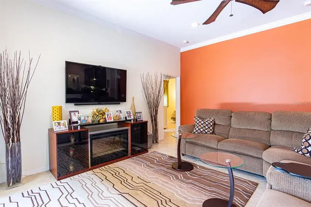 a view of a dining room with furniture wooden floor and garden