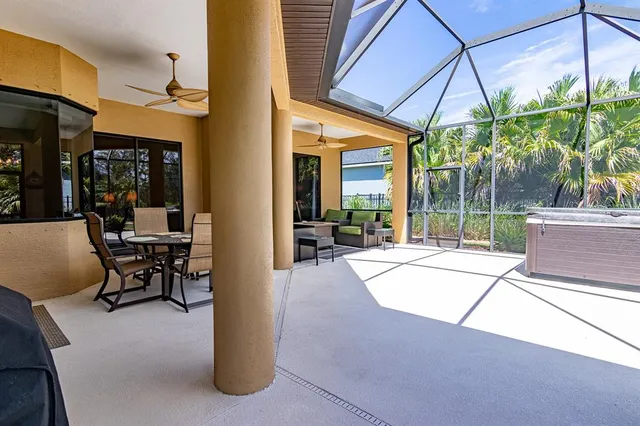 a aerial view of a wooden house with a yard