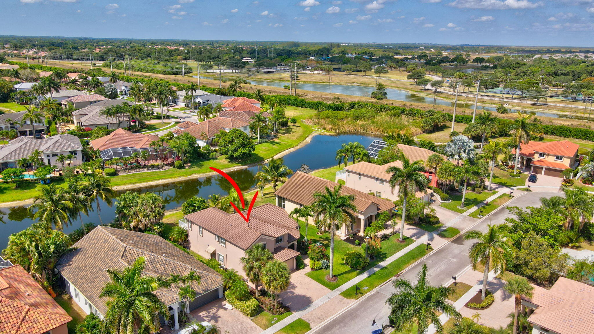 19586 Dinner Key Drive Boca Raton, FL 33498 - Photo 8 of 78 an aerial view of residential houses with outdoor space and swimming pool