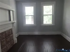 an empty room with a window