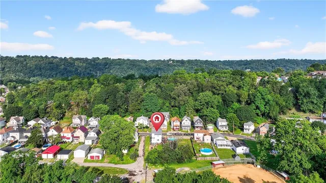an aerial view of multiple house