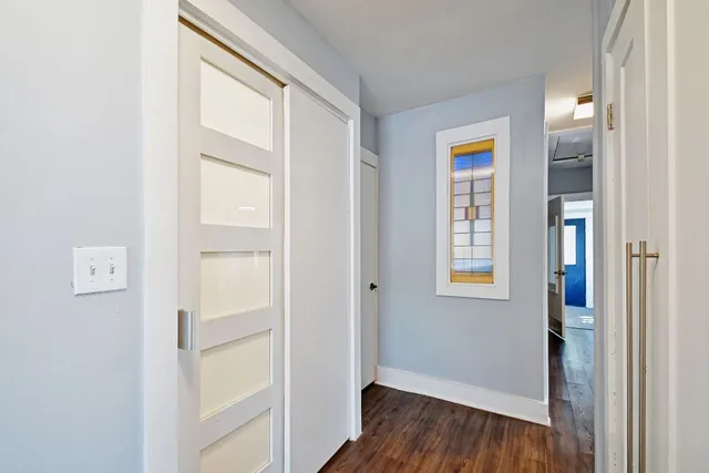 a view of hallway with front door