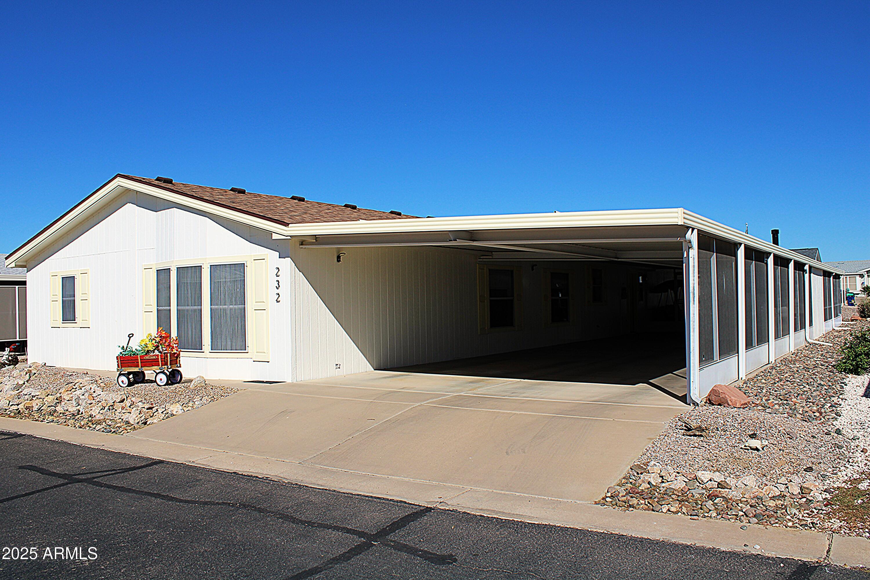 a front view of a house with a space