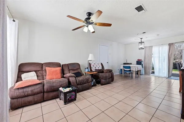 a living room with furniture