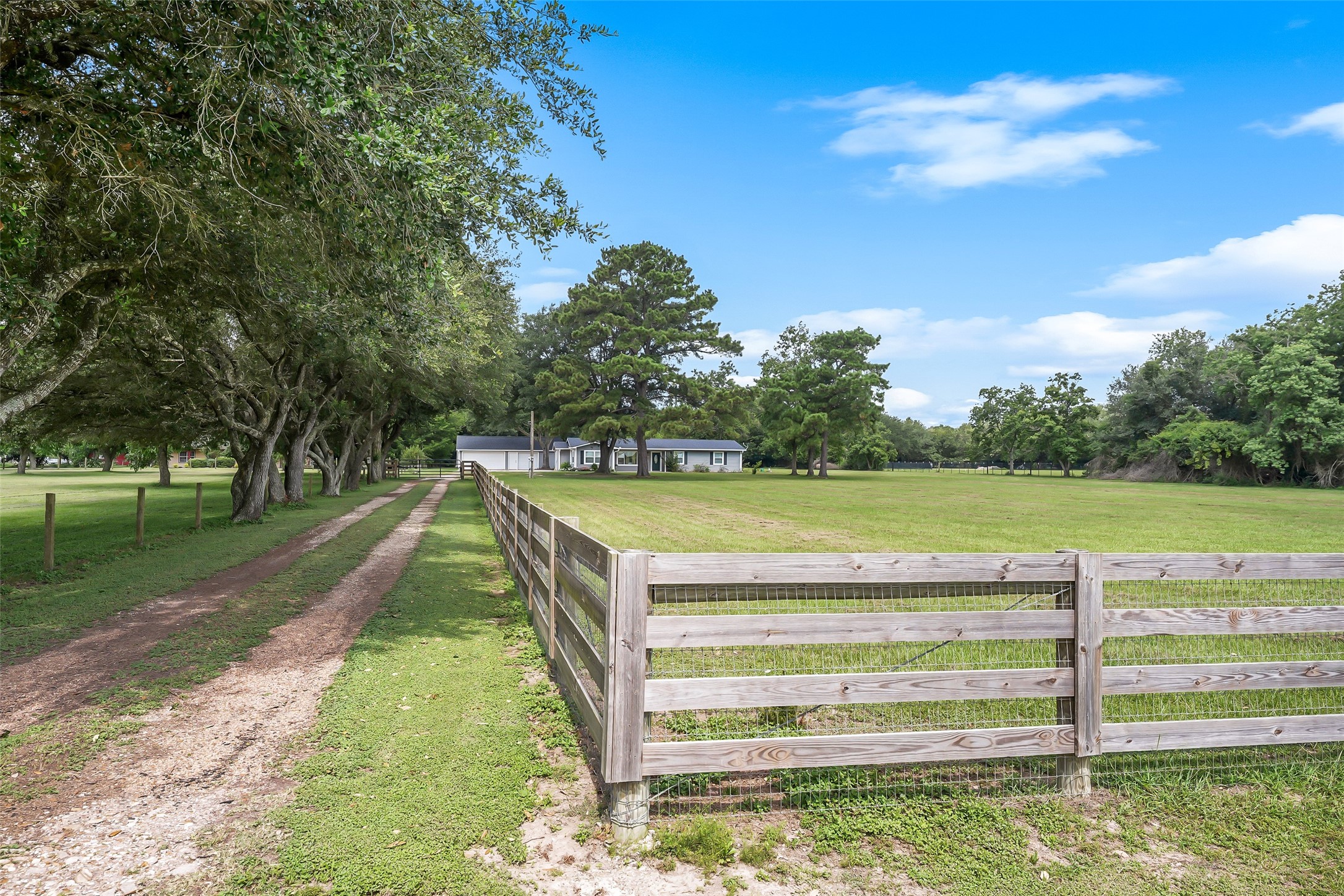 19635 Kermier Road Waller, TX 77484 - Photo 2 of 27 Private gated entrance with a gravel drive welcomes you to this peaceful country property, offering privacy and easy access.