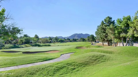 a view of a grassy field with trees